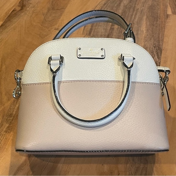 Kate Spade Carli Grove Street Warm Beige/Cement Leather Satchel - Picture 2 of 11